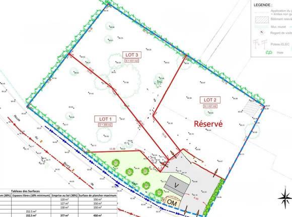 Terrain à bâtir de 431 m²